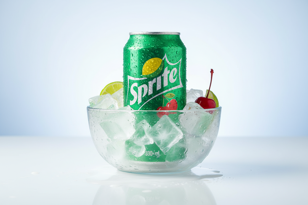Sprite 330ml can on ice lifestyle shot