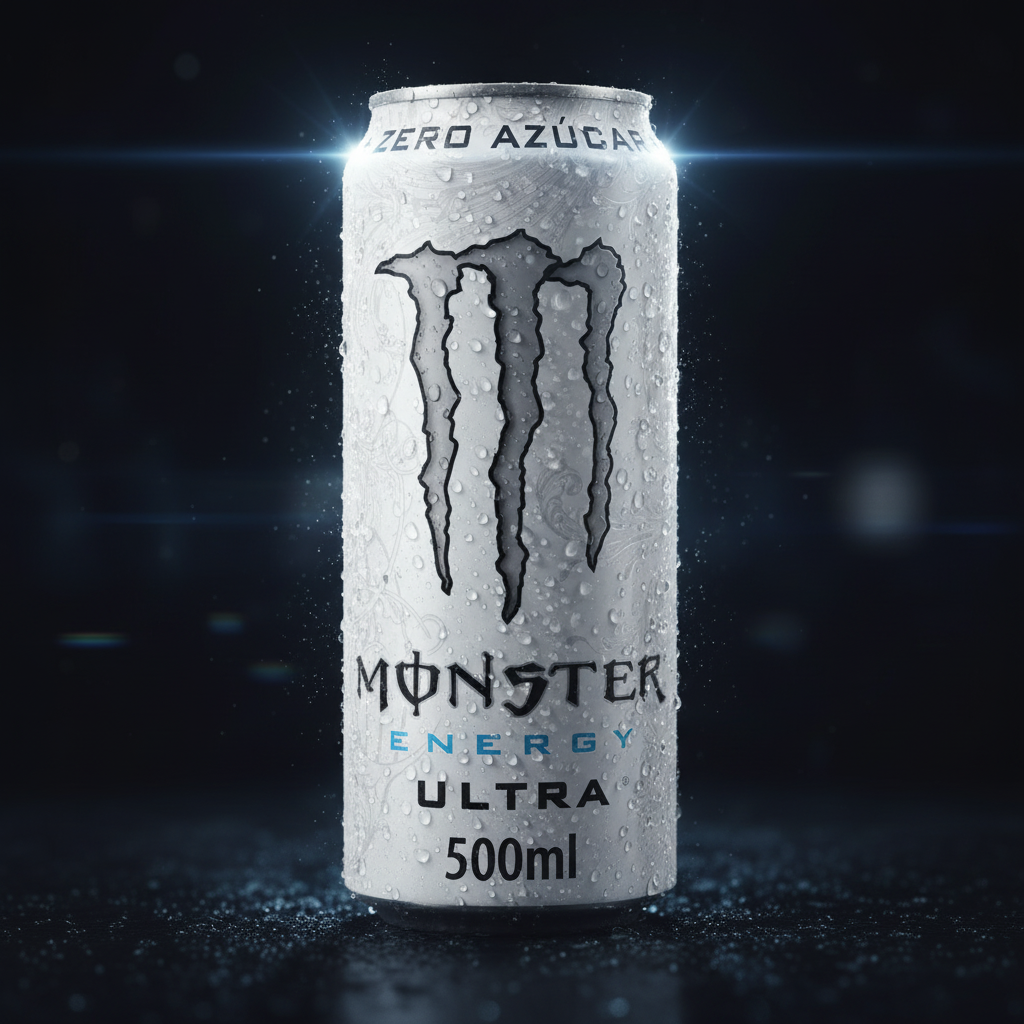 Monster Energy Ultra Zero Sugar 500ml dramatic studio shot
