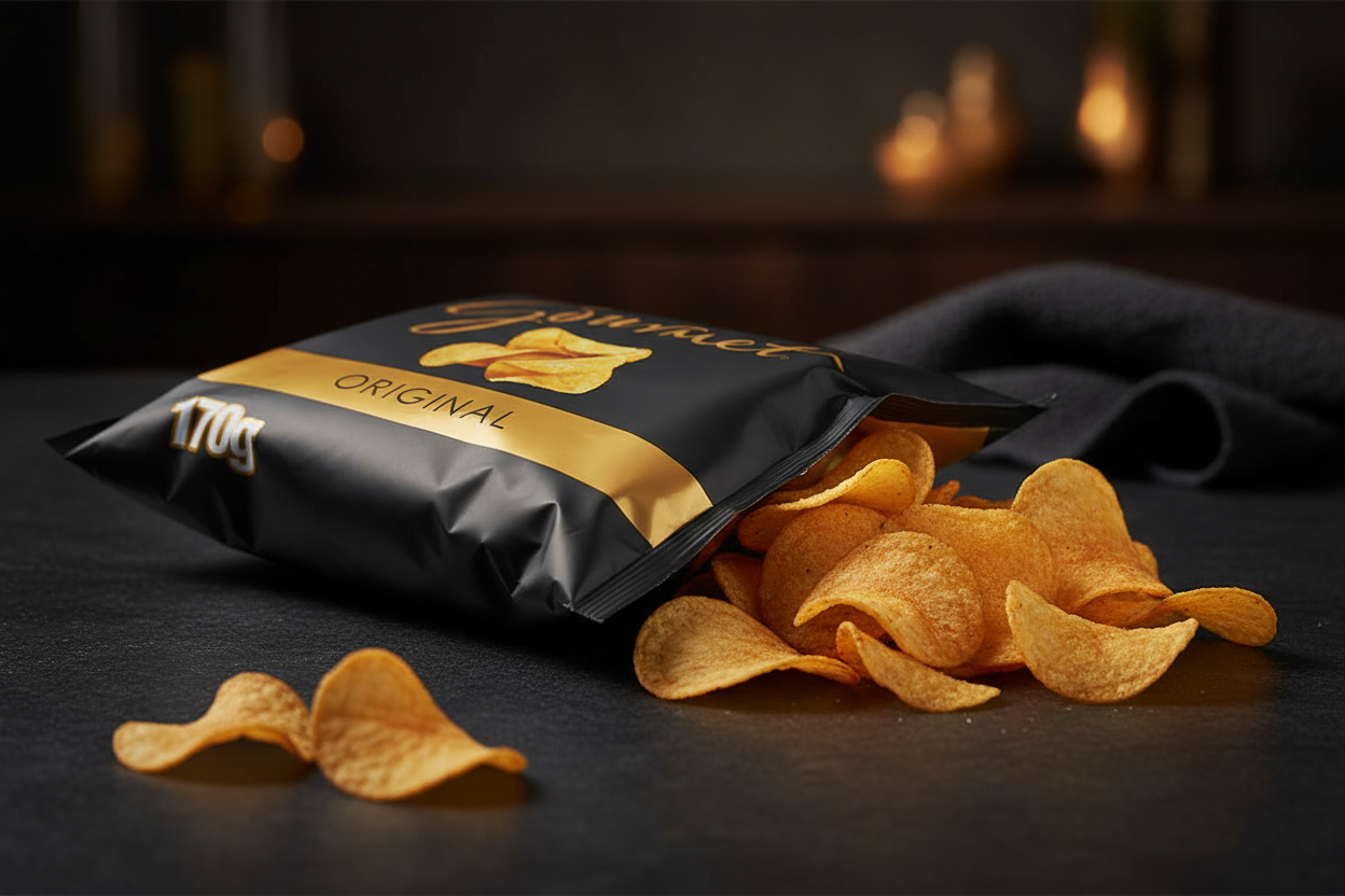 Lay's Gourmet Original 170g lifestyle shot with chips